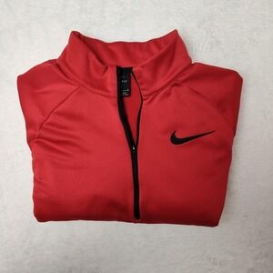 Nike Dri-FIT Pullover Mens Medium Sunday Red 1/4 Zip Long Sleeve Golf Tennis